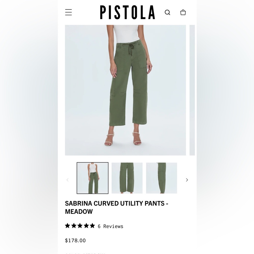 Pistola Sabrina curved utility pants